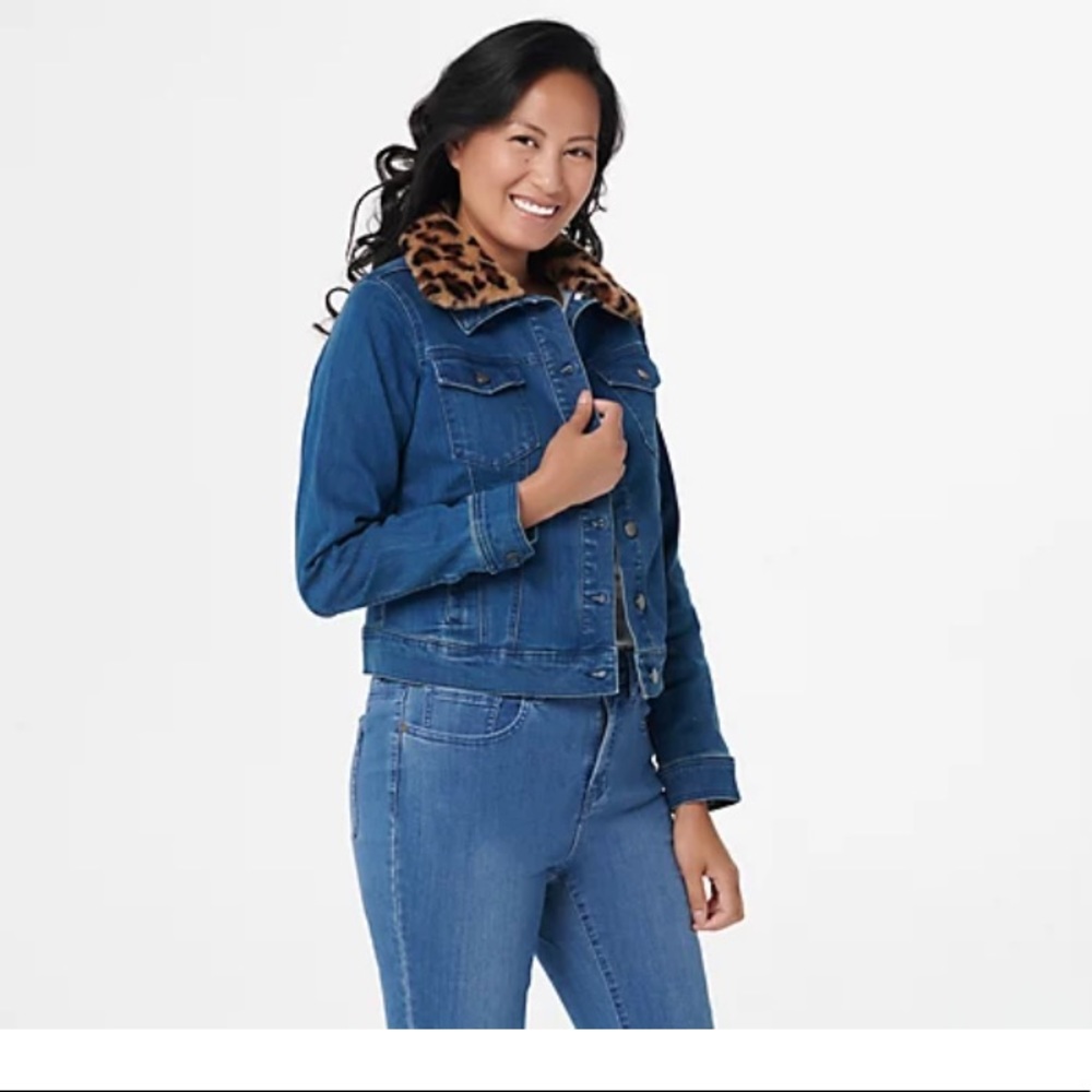 Denim Jacket with Faux Fur NWOT
